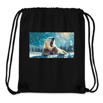 Niedliche Tiere chillen – Eisbär - Stanley/Stella recycelter Gym Bag - Schwarz - Vorne