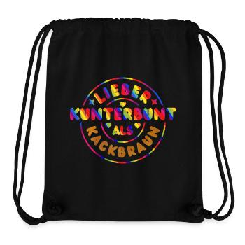 Lieber kunterbunt als kackbraun - Stanley/Stella recycelter Gym Bag - Schwarz - Vorne