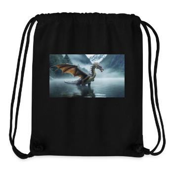 Ein realistischer böser dunkler Drache in einem nebligen Fluss - Stanley/Stella recycelter Gym Bag - Schwarz - Vorne