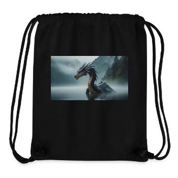 Ein realistischer böser dunkler Drache in einem nebligen Fluss - Stanley/Stella recycelter Gym Bag - Schwarz - Vorne