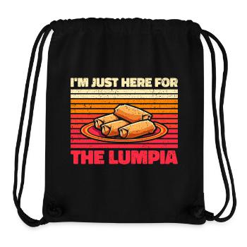 Je suis juste là pour le Lumpia - Lustiges Lumpia - Sac à cordon recyclé Stanley/Stella - noir - Devant