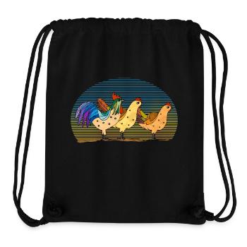 Rooster and hens - Stanley/Stella Recycled Gym Bag - black - Front
