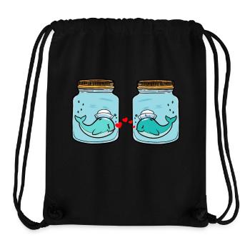 Wal Fische Liebe Trennung Liebeskummer Tränen - Stanley/Stella recycelter Gym Bag - Schwarz - Vorne