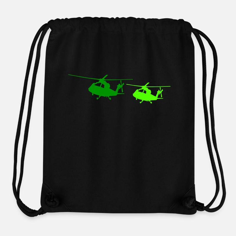 hubschrauber silhouette - Stanley/Stella recycelter Gym Bag - Schwarz