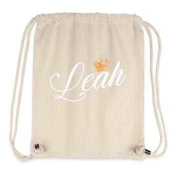 Leah Custom Name for Women Kids Toddlers - Leah - Stanley/Stella Recycled Gym Bag - natural - Front