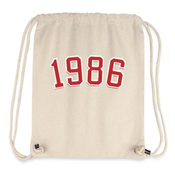 Année de naissance sport 1986 - Sac à cordon recyclé Stanley/Stella - blanc naturel - Devant
