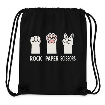 Rock Paper Scissors Katzen Pfoten - Stanley/Stella recycelter Gym Bag - Schwarz - Vorne