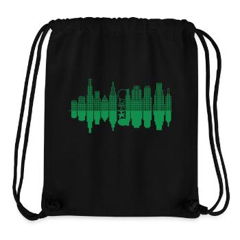 Skyline de ville + un arbre - Vert - Sac à cordon recyclé Stanley/Stella - noir - Devant