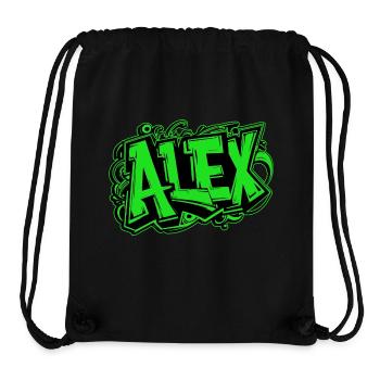 Alex Name Graffiti Green - Stanley/Stella Recycled Gym Bag - black - Front