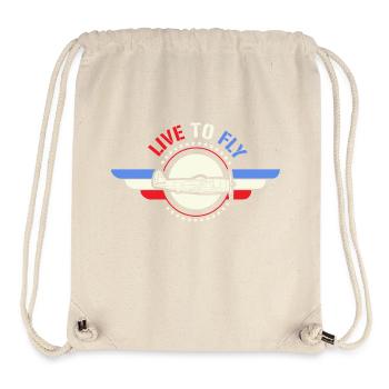 Live To Fly Stars & Stripes Aviator Flag Style - Stanley/Stella Recycled Gym Bag - natural - Front