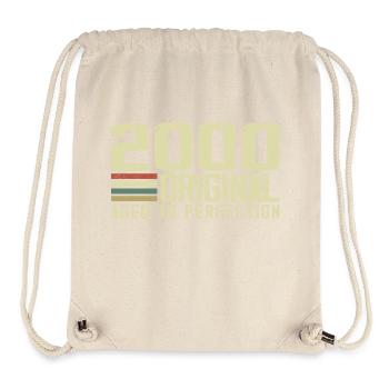 Né en 2000 - Vintage 2000 - 24e Anniversaire Rétro - Sac à cordon recyclé Stanley/Stella - blanc naturel - Devant