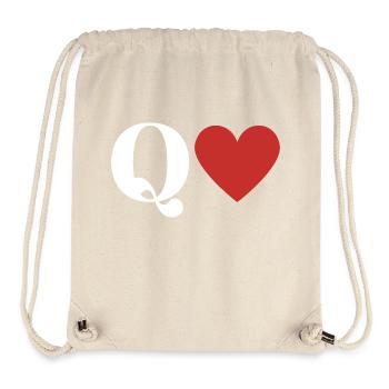 Lettre q cœur rouge - Sac à cordon recyclé Stanley/Stella - blanc naturel - Devant