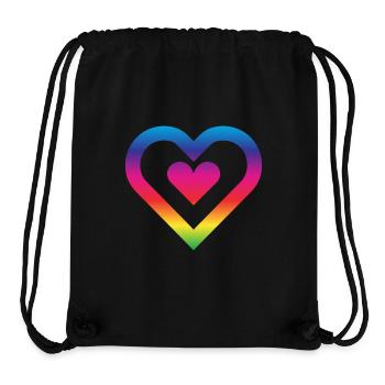 Rainbow Heart Homosexuality LGBT Love - Stanley/Stella Recycled Gym Bag - black - Front