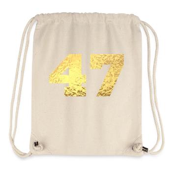 Number 47 Gold Glitter - 47th Anniversary - Stanley/Stella Recycled Gym Bag - natural - Front