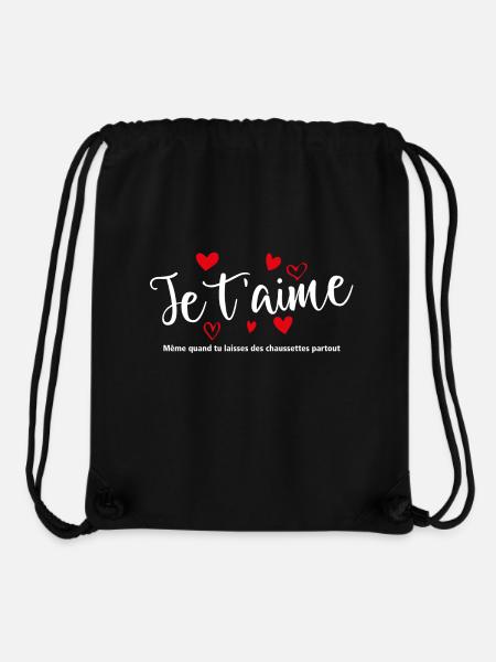 T-shirt / Je t’aime / Je t’aime / Je t’aime - Sac à cordon recyclé Stanley/Stella - noir
