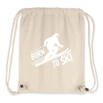Born To Ski Skifahrer Skifahren Wintersport - Stanley/Stella recycelter Gym Bag - Naturweiß - Vorne