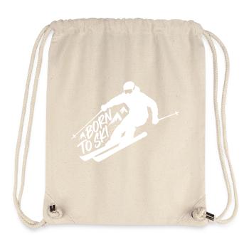 Born To Ski Skifahrer Skifahren Wintersport - Stanley/Stella recycelter Gym Bag - Naturweiß - Vorne
