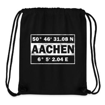 Aachen Koordinaten - Stanley/Stella recycelter Gym Bag - Schwarz - Vorne
