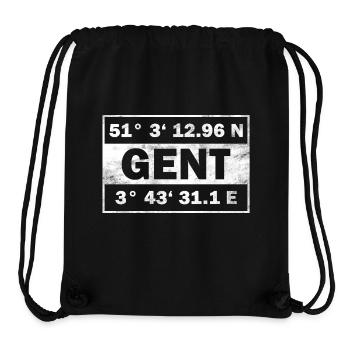 Gent Koordinaten Belgien Stadt Gent - Stanley/Stella recycelter Gym Bag - Schwarz - Vorne