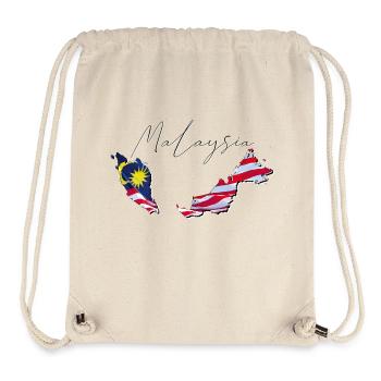 Drapeau de la Malaisie sur la carte de la Malaisie FR - Sac à cordon recyclé Stanley/Stella - blanc naturel - Devant