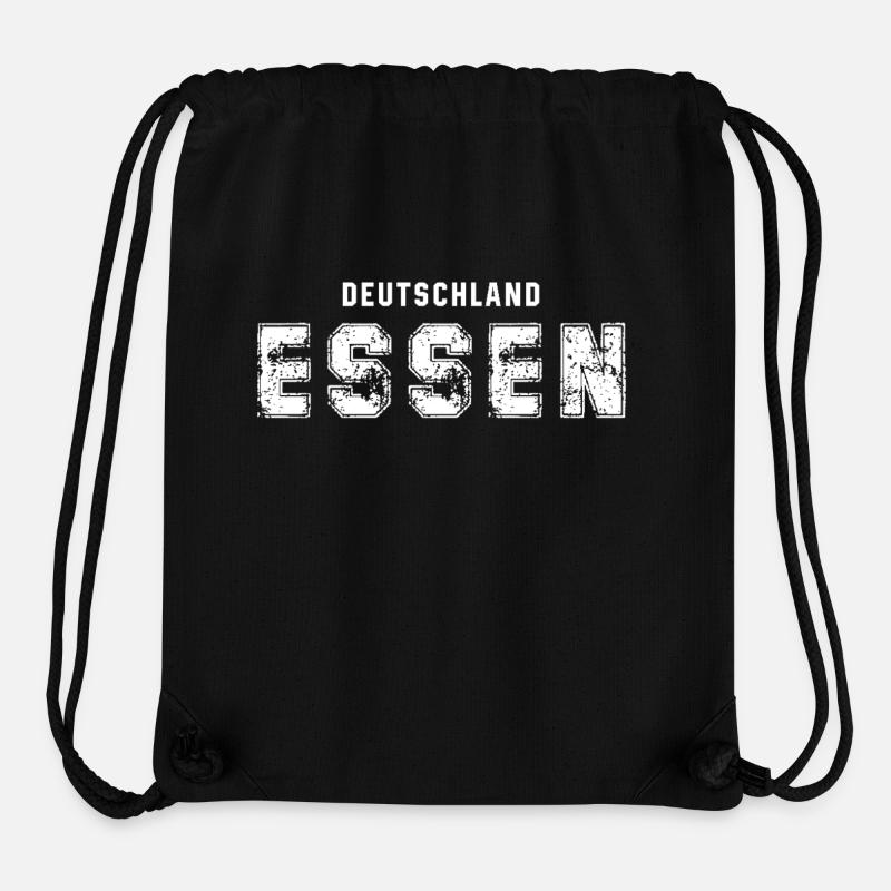 Allemagne Essen - Conception de texte délavée - Sac à cordon recyclé Stanley/Stella - noir