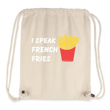 Ich spreche Pommes frites lustiger Spruch - Stanley/Stella recycelter Gym Bag - Naturweiß - Vorne