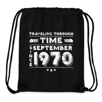Vintage Time Travel anniversaire Design septembre 197 - Sac à cordon recyclé Stanley/Stella - noir - Devant
