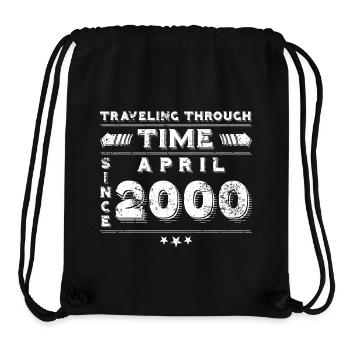 Vintage Time Travel anniversaire Design avril 2000 - Sac à cordon recyclé Stanley/Stella - noir - Devant