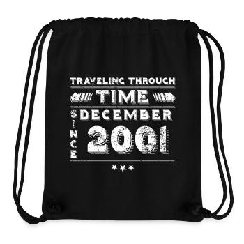 Vintage Time Travel anniversaire Design décembre 2001 - Sac à cordon recyclé Stanley/Stella - noir - Devant