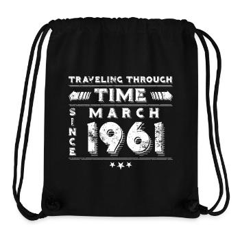 Vintage Time Travel Birthday Design March 1961 - Stanley/Stella Recycled Gym Bag - black - Front