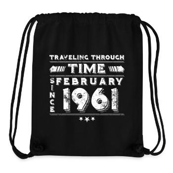 Vintage Time Travel Birthday Design February 1961 - Stanley/Stella Recycled Gym Bag - black - Front