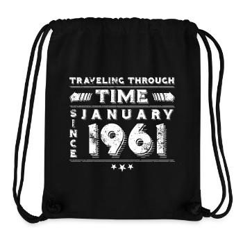 Vintage Time Travel Birthday Design January 1961 - Stanley/Stella Recycled Gym Bag - black - Front
