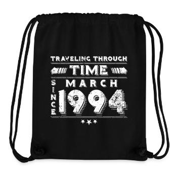 Vintage Time Travel anniversaire Design mars 1994 - Sac à cordon recyclé Stanley/Stella - noir - Devant