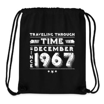 Vintage Zeitreise Geburtstags Design Dezember 1967 - Stanley/Stella recycelter Gym Bag - Schwarz - Vorne