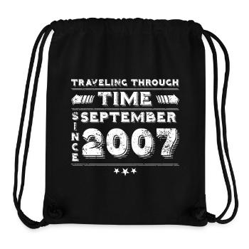 Vintage Time Travel anniversaire Design septembre 200 - Sac à cordon recyclé Stanley/Stella - noir - Devant