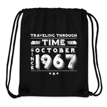 Vintage Zeitreise Geburtstags Design Oktober 1967 - Stanley/Stella recycelter Gym Bag - Schwarz - Vorne