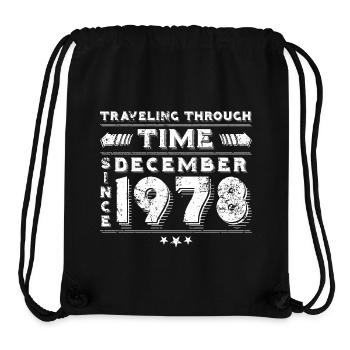 Vintage Time Travel anniversaire Design décembre 1978 - Sac à cordon recyclé Stanley/Stella - noir - Devant