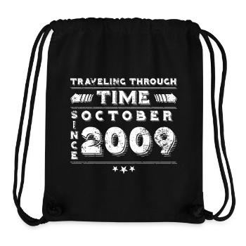 Vintage Time Travel anniversaire Design octobre 2009 - Sac à cordon recyclé Stanley/Stella - noir - Devant