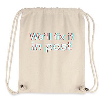 Wir werden es in der Nachbearbeitung beheben. Spannungsspitze. Weißer Text. - Stanley/Stella recycelter Gym Bag - Naturweiß - Vorne
