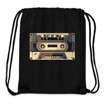 Best of 1966 - Cassette 1966 - Nées En 1966 Cadeau - Sac à cordon recyclé Stanley/Stella - noir - Devant