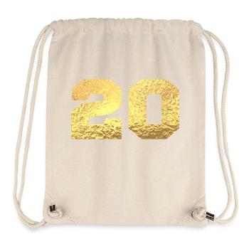 Number 20 Gold Glitter - 20th Anniversary - Stanley/Stella Recycled Gym Bag - natural - Front