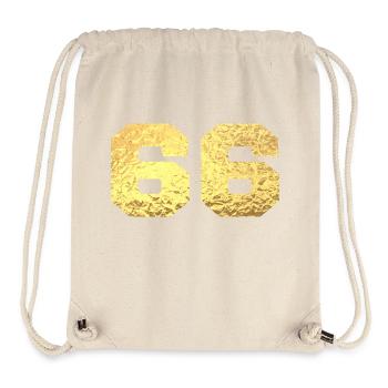 Nummer 66 Gold Glitter - 66. Jahrestag - Stanley/Stella recycelter Gym Bag - Naturweiß - Vorne