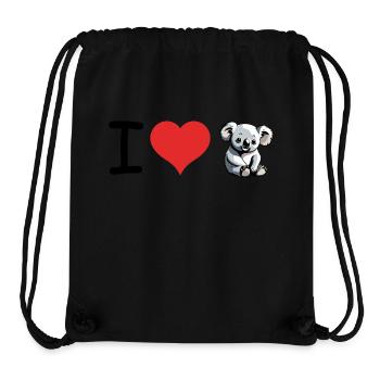I love Koala Quote - Pet Design - Stanley/Stella Recycled Gym Bag - black - Front