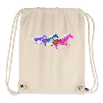 wilde Pferde pink blau Pferdefreunde galoppierend - Stanley/Stella recycelter Gym Bag - Naturweiß - Vorne