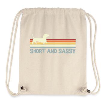 Dachshund Short and Sassy Funny Cute Weiner Dog - Stanley/Stella Recycled Gym Bag - natural - Front