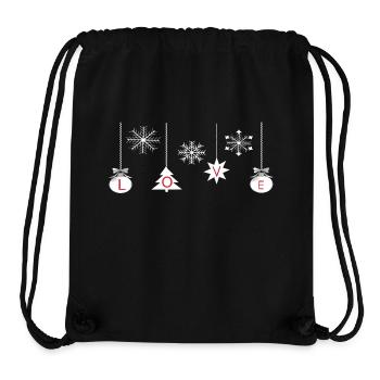 Boules de Noël avec amour - Sac à cordon recyclé Stanley/Stella - noir - Devant