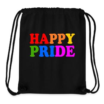 Happy pride - Sac à cordon recyclé Stanley/Stella - noir - Devant