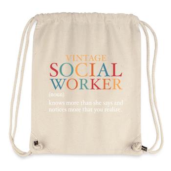 Vintage Social Worker - Stanley/Stella Recycled Gym Bag - natural - Front