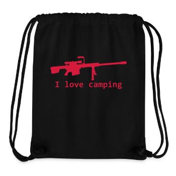 I love camping - Stanley/Stella recycelter Gym Bag - Schwarz - Vorne