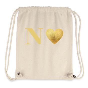 Buchstabe n goldenes Herz - Stanley/Stella recycelter Gym Bag - Naturweiß - Vorne